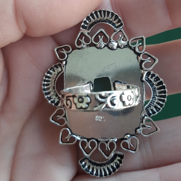 New Huge Green Agate 925 Silver Statement Ring. - Picture 8 of 8